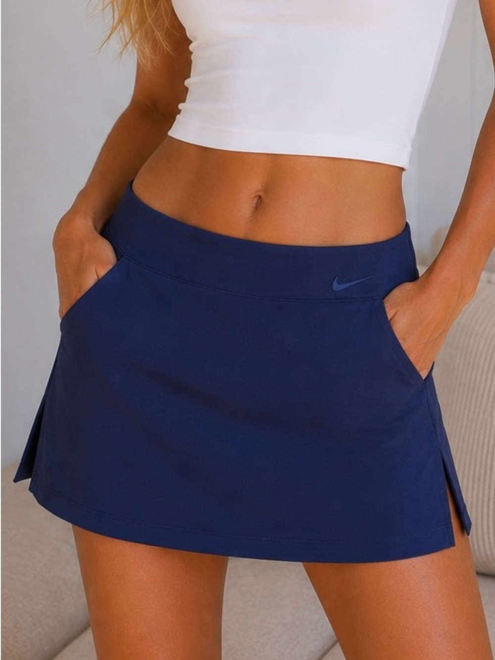 Nike Women's Navy Athletic Skort with Side Slits